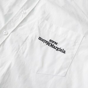 Maison Margiela メゾンマルジェラ シャツ ホワイト 長袖シャツ ブラウス メンズ レディース 男女兼用 ロゴ シャツ Mサイズの画像4