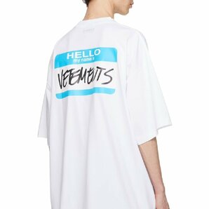 海山川どこにでも合う ヴェトモン My Name Is Tシャツ VETEMENTS 半袖tシャツ ホワイト オーバーサイズ Lサイズの画像3