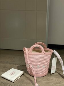  Marni bucket bag MARNI TROPICALIA basket bag stylish Pink Lady -s bag 