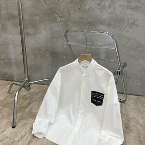Maison Margiela メゾンマルジェラ ブラウス 白 胸ポケット付き おしゃれ 長袖シャツ メンズ レディース ファッション トップス Sサイズの画像1