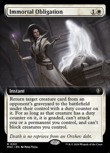 (321)MTG ■白/英語版■ 《不死の債務/Immortal Obligation》▲拡張アート▲ カルロフ邸殺人事件 統率者 MKC 白R