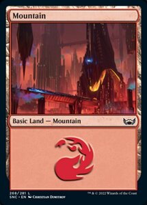 MTG ■土地/英語版■《 山/Mountain》★FOIL★ ニューカペナの街角 SNC 　