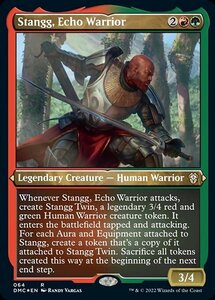 MTG ■金/英語版■ 《こだまの戦士、スタング/Stangg, Echo Warrior》★エッチングFOIL★ 団結のドミナリア：統率者 DMC