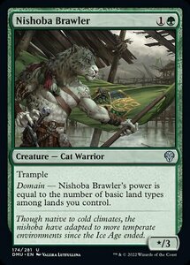 MTG ■緑/英語版■ 《ニショーバの喧嘩屋/Nishoba Brawler》★FOIL★ 団結のドミナリア DMU