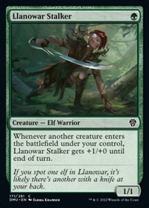 MTG ■緑/英語版■ 《ラノワールの追跡者/Llanowar Stalker》★FOIL★ 団結のドミナリア DMU