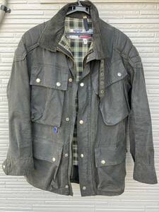 英国製ワックスコットンモーターサイクルジャケット　ブラックsize36 TT leathers