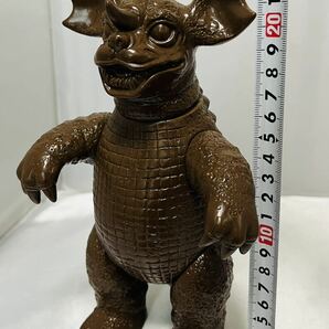 ★当時物 マルサン 高さ22.7cm 地底怪獣 バラゴン 未塗装 昭和レトロ 1966年 ヴィンテージ ブラウン ソフビ人形 東宝 おもちゃ 日本製の画像1