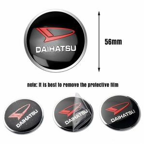 ダイハツ用 ホイールセンターキャップ 黒/赤/白ステッカー 56mm 4個セットの画像3