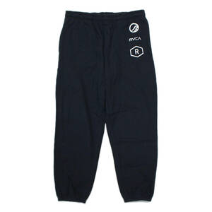 RVCA◆RUOTOLO VA ESSENTIAL SWEATPANT/スウェットパンツ/L/コットン/BLK