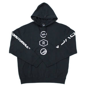 RVCA◆RUOTOLO STACK HOODIE/パーカー/L/コットン/BLK