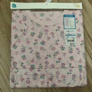 半袖パジャマ 5分丈 ピンク花柄 100cm