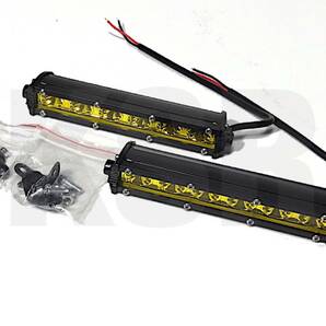 LEDライトバー×2セット 18w イエロー ワークライト 防水P68 作業灯 釣り アウトドア フォグランプ オフロード SUV 4WD バイク ジムニー aの画像3