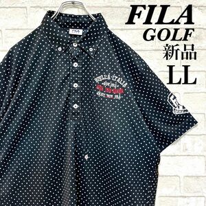 【新品 訳アリ】FILA GOLF フィラ ドット ロゴ刺繍 ポロシャツ LL
