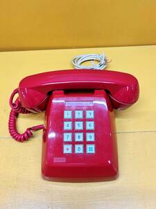 ** used ** Showa Retro push type telephone machine 601P red red telephone operation not yet verification 