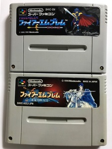 当時物 1993年 任天堂 日本製 SFCソフト ファイアーエンブレム 紋章の謎 1996年 聖戦の系譜 セット スーパーファミコン レトロ 希少