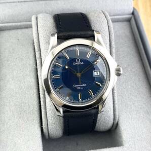 【1円〜】OMEGA オメガ 腕時計 メンズ SEAMASTER シーマスター 120m ブルー文字盤 ラウンドフェイス デイト 正規品の画像3