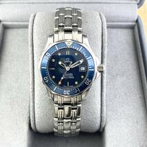 【1円〜】OMEGA オメガ 腕時計 レディース SEAMASTER シーマスター 300m/1000ft ブルー文字盤 プロフェッショナル デイト 可動品_画像7