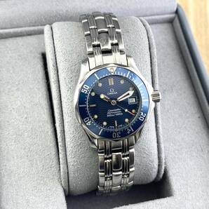 【1円〜】OMEGA オメガ 腕時計 レディース SEAMASTER シーマスター 300m/1000ft ブルー文字盤 プロフェッショナル デイト 可動品の画像3