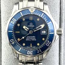 【1円〜】OMEGA オメガ 腕時計 レディース SEAMASTER シーマスター 300m/1000ft ブルー文字盤 プロフェッショナル デイト 可動品_画像8