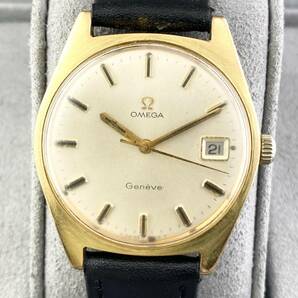 【1円〜】OMEGA オメガ 腕時計 メンズ 手巻き Geneve ジュネーブ シルバー文字盤 ゴールド アンティーク デイト 可動品の画像8