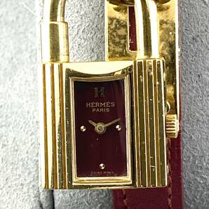 【1円〜】HERMES エルメス 腕時計 レディース ケリーウォッチ レッド文字盤 ゴールド ○T刻印あり 可動品の画像8