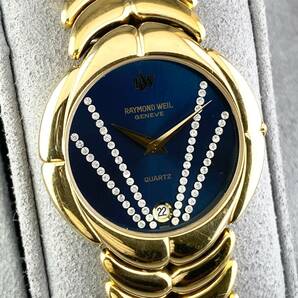 【1円〜】RAYMOND WEIL レイモンドウィル 腕時計 メンズ 9135-2 カラーストーン ブルー文字盤 デイト 可動品の画像4
