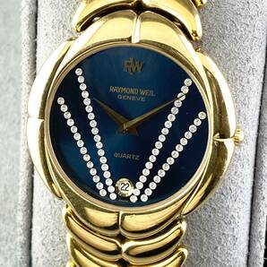 【1円〜】RAYMOND WEIL レイモンドウィル 腕時計 メンズ 9135-2 カラーストーン ブルー文字盤 デイト 可動品の画像1