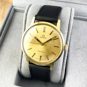 【1円〜】OMEGA オメガ 腕時計 メンズ AT 自動巻 Geneve ジュネーブ ゴールド文字盤 ラウンドフェイス 正規品の画像2