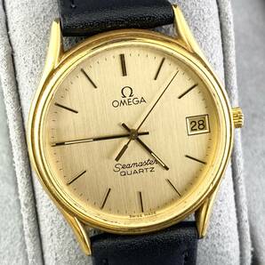 【1円〜】OMEGA オメガ 腕時計 メンズ SEAMASTER シーマスター ゴールド文字盤 ラウンドフェイス デイト 正規品の画像4