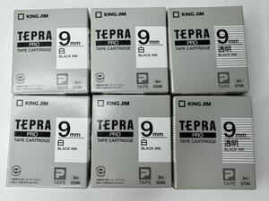 テプラ テープ カートリッジ PRO ST9K透明 9mm 2個　SS9K 白 9mm 4個　まとめ