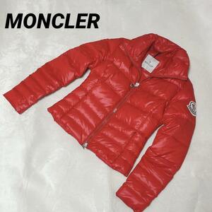 【極美品】モンクレール　MONCLER ダウンジャケット　赤　Sサイズ　ファー