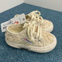 【未使用品】SUPERGA キッズ フラワーモチーフ スニーカー EURO 22 2750 smallrosej スペルガ ローズ 薔薇_画像4