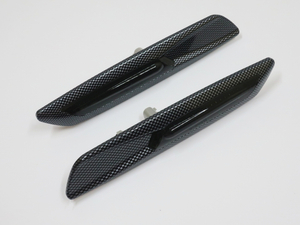 BMW for sequential F10 look LED side marker carbon smoked turn signal fender E81E82E87E88E90E91E92E93E60E61