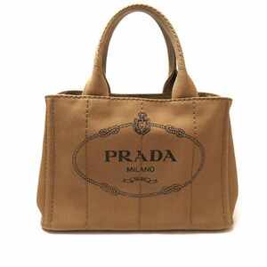 中古 プラダ カナパ ハンドバッグ 2WAY キャンバス Aランク ベージュ ショルダーバッグ 斜め掛け レディース PRADA【送料無料】【三田店】