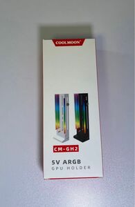 COOLMOON グラフィックボードスタンド ブラケット LED ARGB 5v 3pin 垂れ防止 脱落防止 (ホワイト)