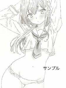 Art hand Auction Doujin Hand-Drawn artwork illustration A4 high school girl changing clothes original monochrome pencil drawing, comics, anime goods, hand drawn illustration