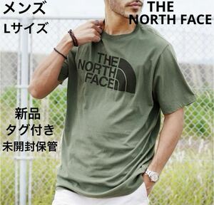 THE NORTH FACE 半袖 Tシャツ メンズLサイズ　ザノースフェイス カーキ　定価税込¥9,990 新品タグ付き　未開封保管　ビッグロゴ　ロゴ大