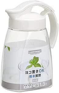 岩崎工業 日本製 冷水筒 ピッチャー 麦茶 ポット 耐熱 横置き ワンプッシュ 熱湯可 パッキン付き タテヨコ スライド 1.3L