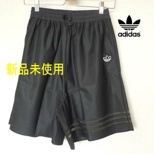 新品未使用◆送料無料●(レディースM)アディダスオリジナルス adidas originals 黒ハーフパンツ 裾シースルー