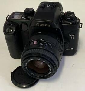 1円～【中古/美品/動作保証】 Canon キヤノン EOS 55 一眼レフフィルムカメラ SIGMA DL ZOOM LENS 35-80㎜ 1:4-5.6 