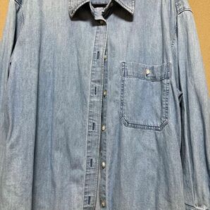 デニムオーバーサイズシャツ シャツ 長袖 ロング丈 トップス Sサイズ ユニクロ 在庫なしの商品 古着