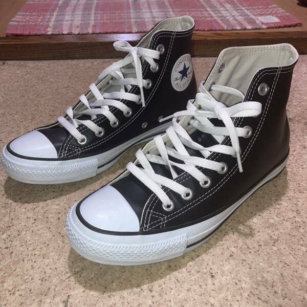 コンバース CONVERSE オールスター ハイ ブラック レザー 25.5