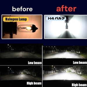 新品 H4 LED ヘッドライト 2個セット 爆光 Hi/Lo バルブ 16000lm 12V 24V 6500K ホワイト 車 バイク トラック 車検対応 明るい 高輝度 爆光の画像7