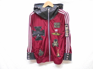 DIAMOND DOGS BY COSA NOSTRA ダイアモンドドッグス adidas アディダス リメイク レザー ジャージ トラック ジャケット スタッズ Mサイズ 