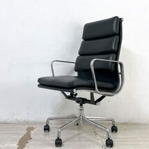 ● ハーマンミラー HermanMiller イームズ ソフトパッドグループ エグゼクティブ チェア ハイタイプ 5本脚 本革製 デスクチェア C&R Eames_画像1