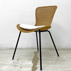 ● イデー IDEE マレアチェア MAREA CHAIR ダイニングチェア ラタン 籐 スチール ブラック 定価￥28,000- A