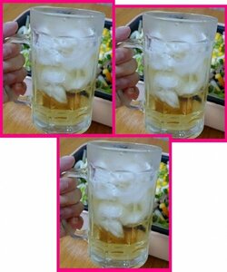 [ free shipping : beer mug :3 piece : unused ]*390ml: beer jug * jug :No3: throat come is good : foam keep is good : mug : glass :0867/5285