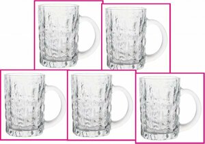 [ free shipping : beer mug :5 piece : unused ]*400ml: beer jug * jug :No1: throat come is good : foam keep is good : mug : glass 