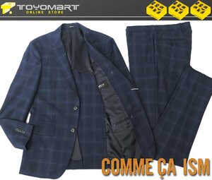 5045●コムサイズム COMME CA ISM●新品　GFF07 【ラスティック】 ウィンドウペン スーツ　ネイビー/M　定価32560円　サンプル品