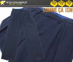 1031●コムサイズム COMME CA ISM●新品　PP05　裏起毛 ２タックワイドパンツ　ネイビー/S　定価9900円